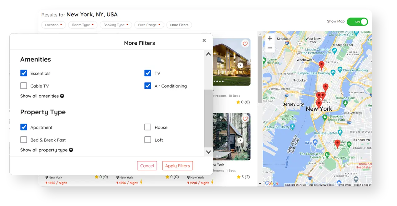 Airbnb clone Cutting-edge Search and Filter