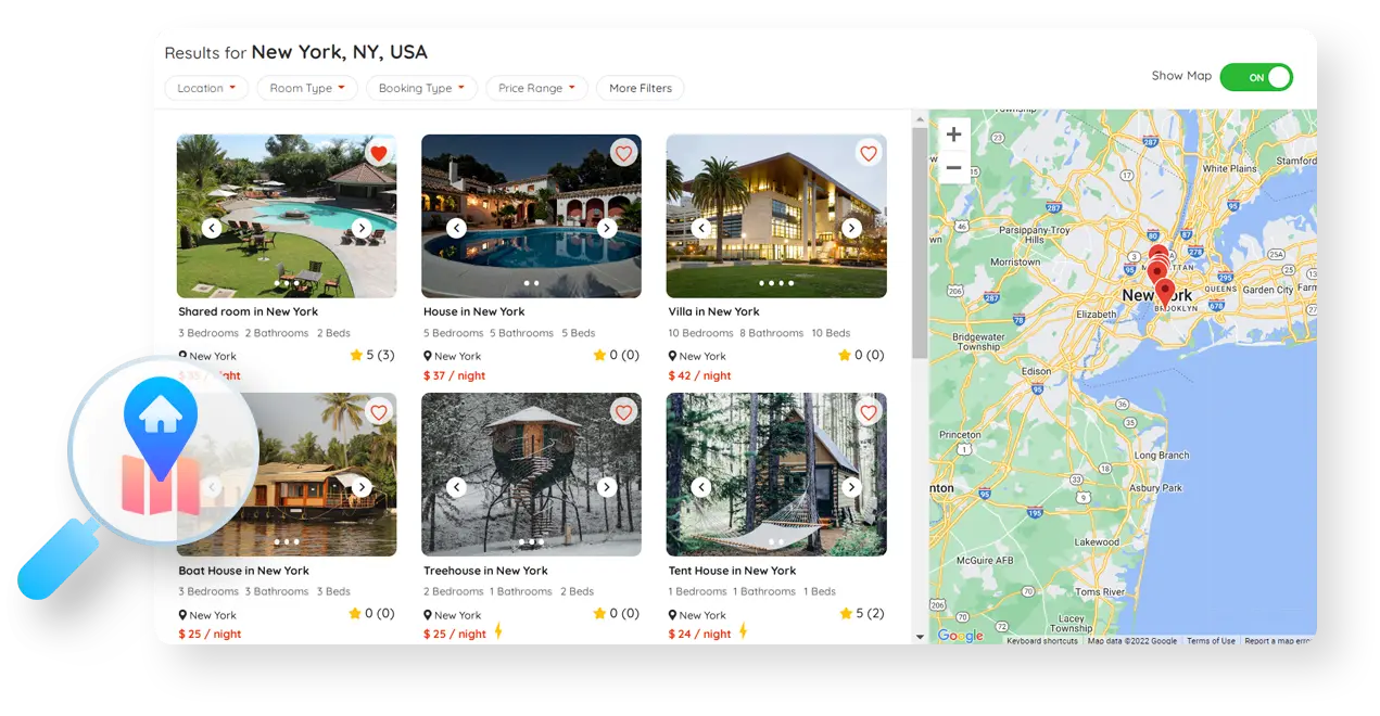 Airbnb clone Map And Location-Based Search