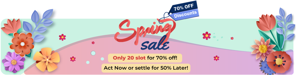 Spring Sale 70%