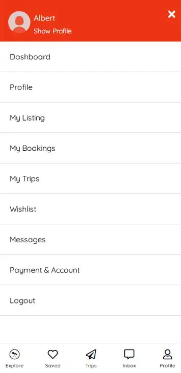 4 Menu - Airbnb Clone