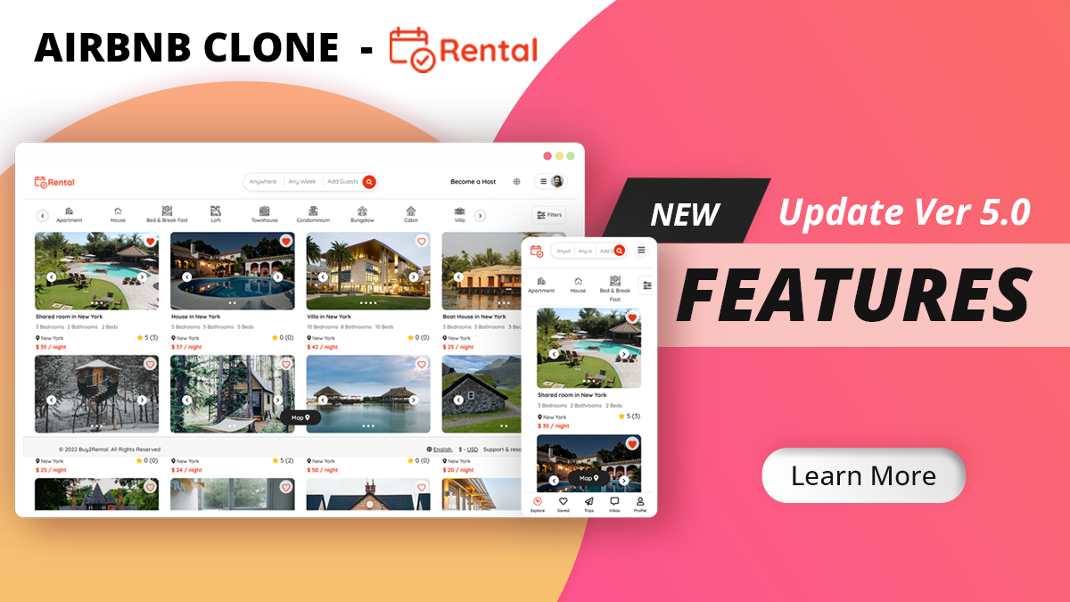 Airbnb Clone Core Feature Update Version 5.0