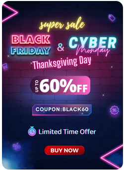 Black Friday and Cyber Monday Sale 60%