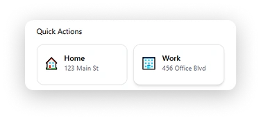 quick actions popup